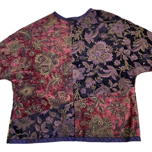 Mary Lynn O'Shea Sz M Art To Wear Handmade Floral Woven Tapestry Jacket Blazer - Picture 15 of 16